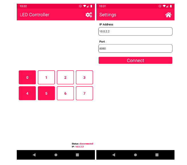 LED control using ESP32